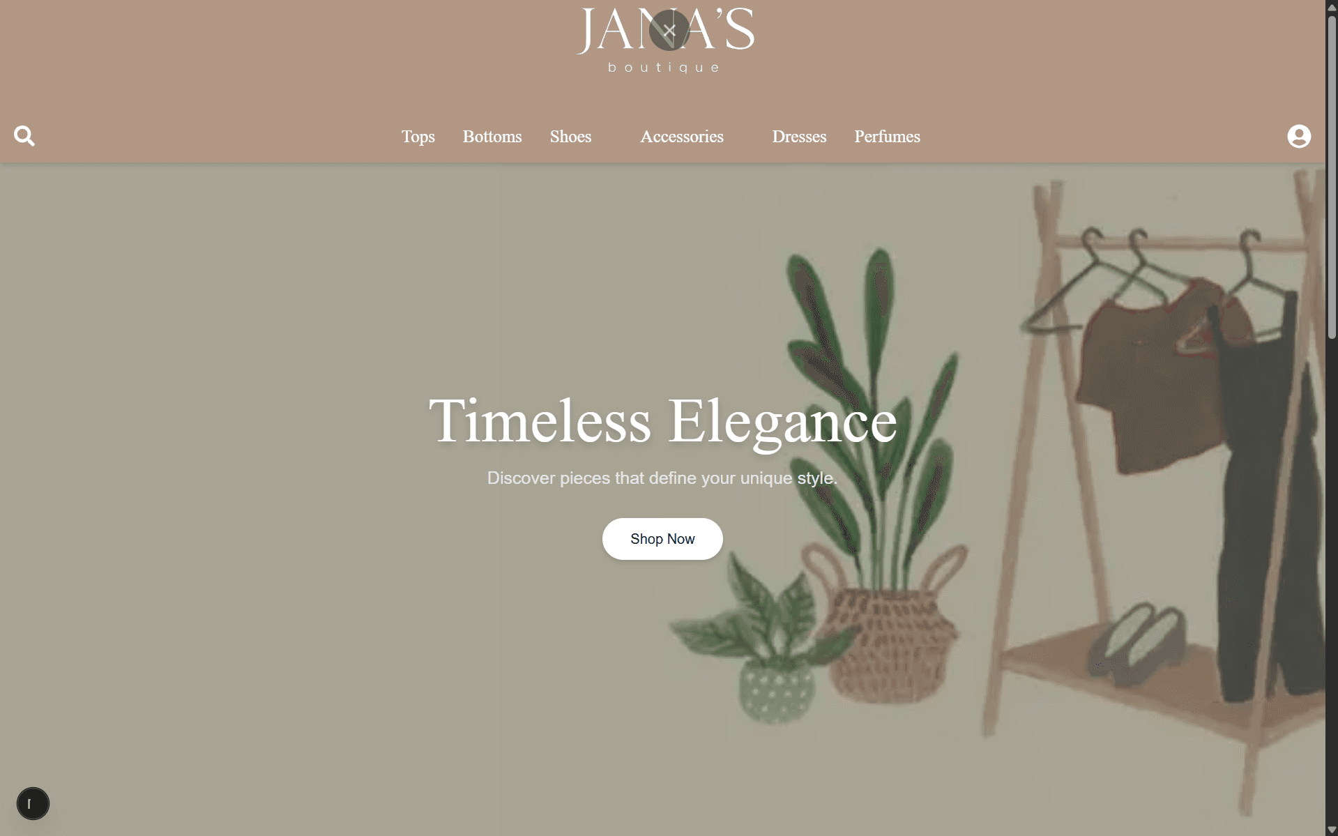 Jana’s Boutique storefront concept