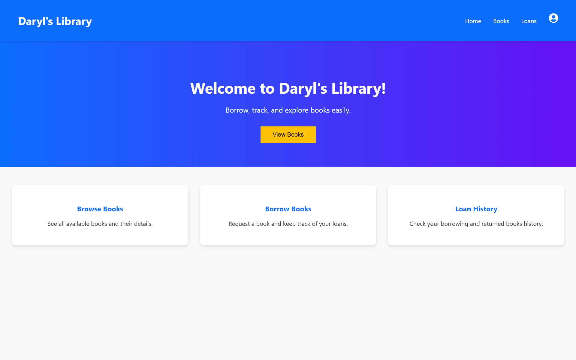 Library Management System dashboard